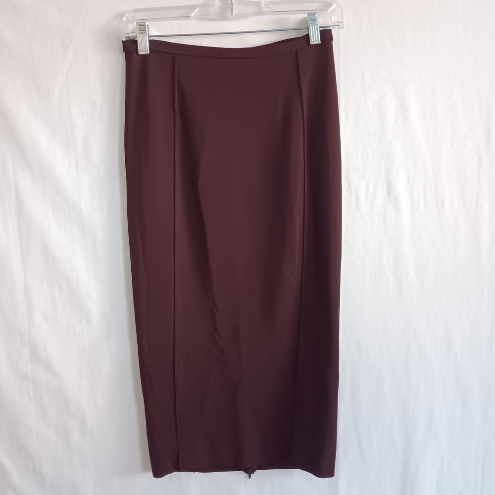 Diane von Furstenberg Ruthanne Skirt Women 2 Burgundy Plum Midi Pencil